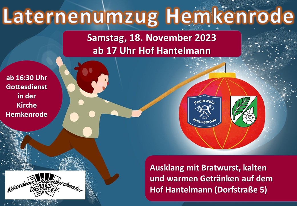 Lampionumzug in Hemkenrode am 18. November 2023